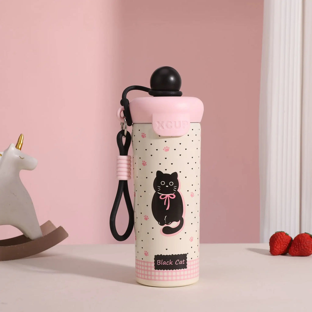 Cute Insulated Water Bottle Portable Design Ideal Gift for Friends Stylish And Convenient Carry-On Beverage Container