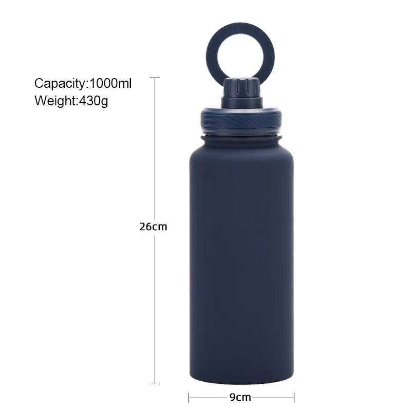PuraCool Personalised Water Bottle with Phone Holder 1L 1000ML 32oz Magnetic Tumbler Flask Customised Gift