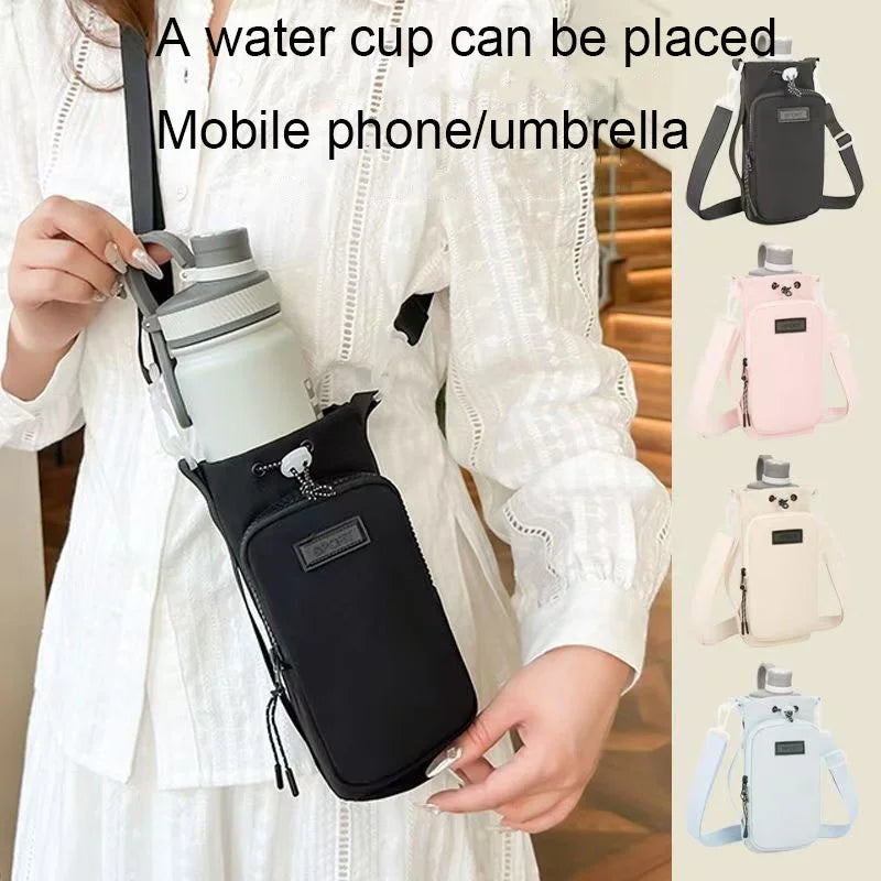 Premium Simple Water Cup Pocket Portable Water Bottle Bag Travel Back Mobile Phone Water Cup Protective Cover Universal Cover