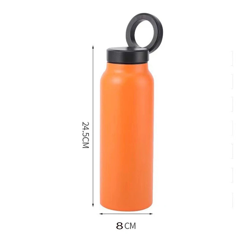 JUSTINLAU Portable Thermos Cup with Magnetic Holder Stainless Steel Double Layer Vacuum Flask Sport Cup Travel Mug Insulated Cup