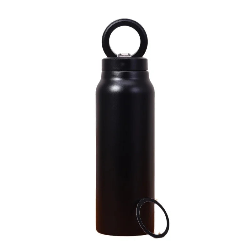 JUSTINLAU Portable Thermos Cup with Magnetic Holder Stainless Steel Double Layer Vacuum Flask Sport Cup Travel Mug Insulated Cup