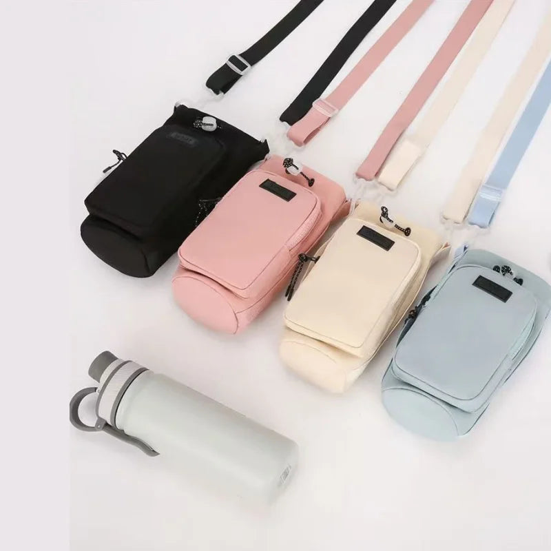 Premium Simple Water Cup Pocket Portable Water Bottle Bag Travel Back Mobile Phone Water Cup Protective Cover Universal Cover