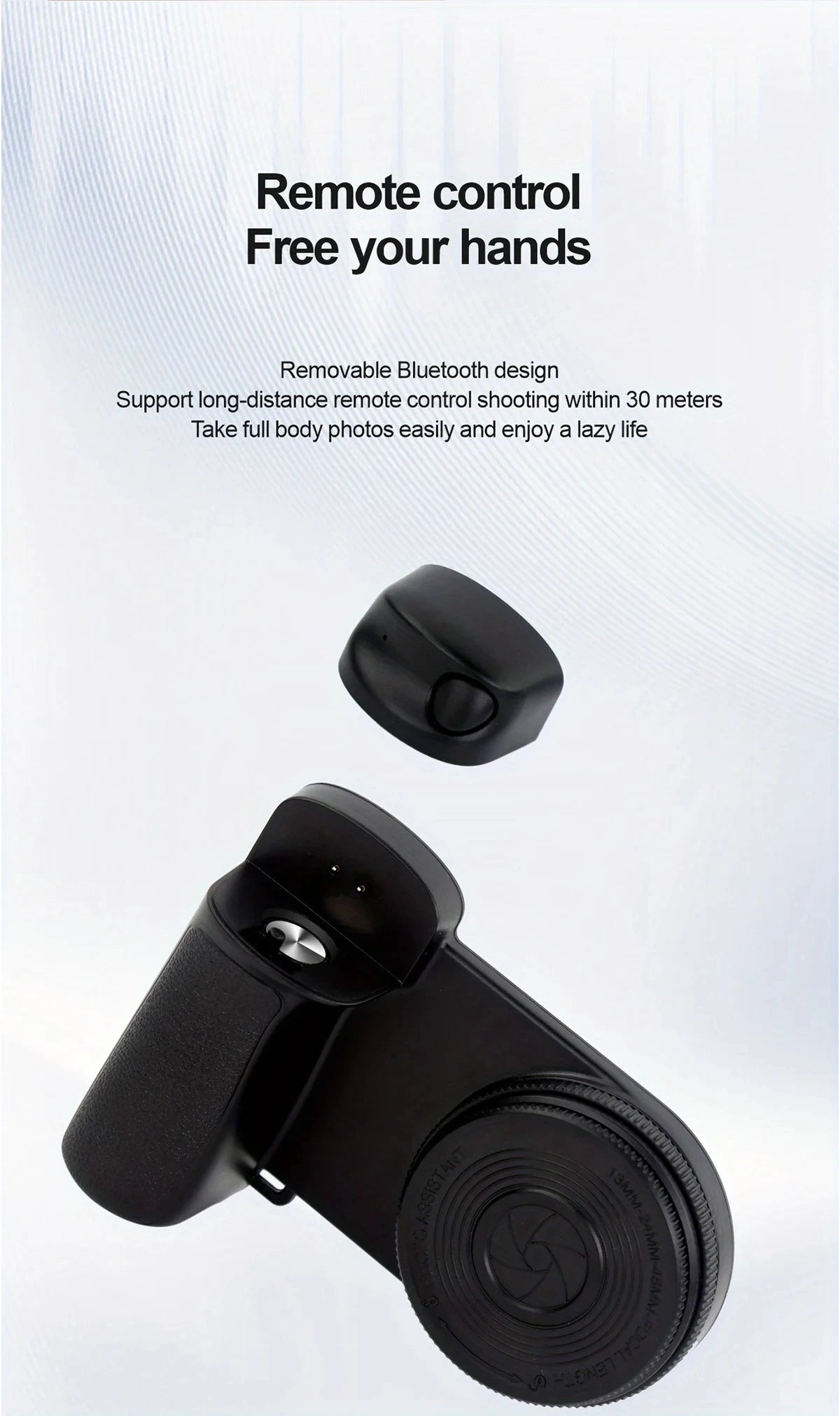 MagSafe Smartphone Handle Grip with Detachable Bluetooth Remote with Fill Light Anti-shake Selfie Handle for Iphone Android