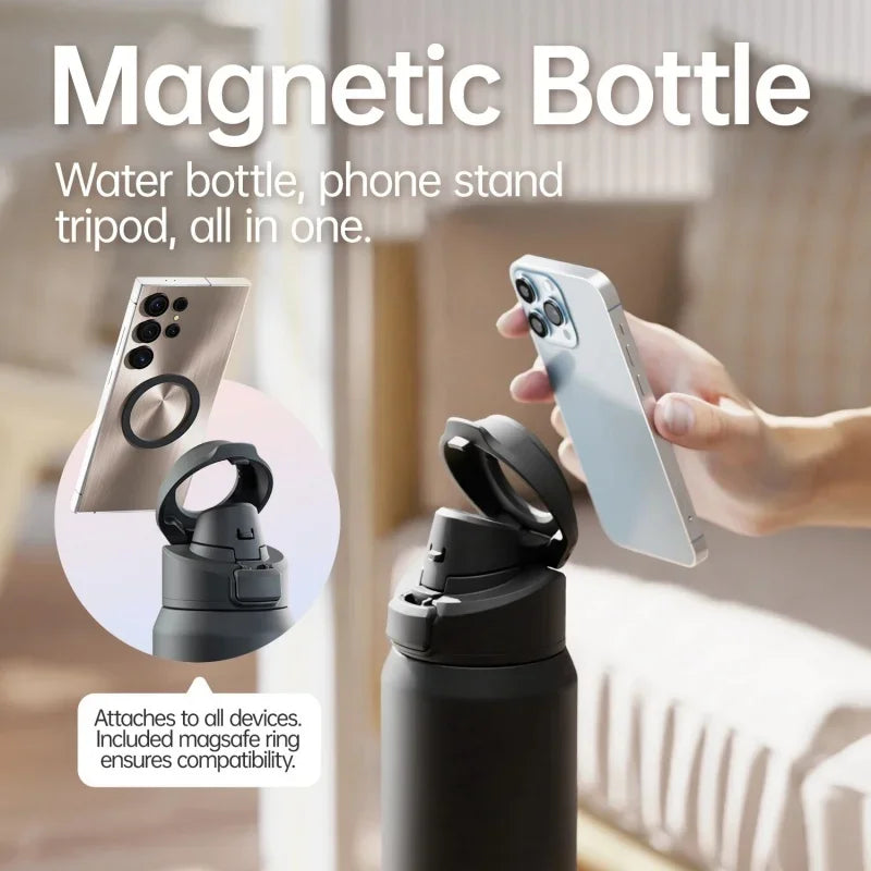 Elonhar Magnetic Thermos Bottle (710/950ml) – Stainless Steel, Bouncing Lid, Phone Holder